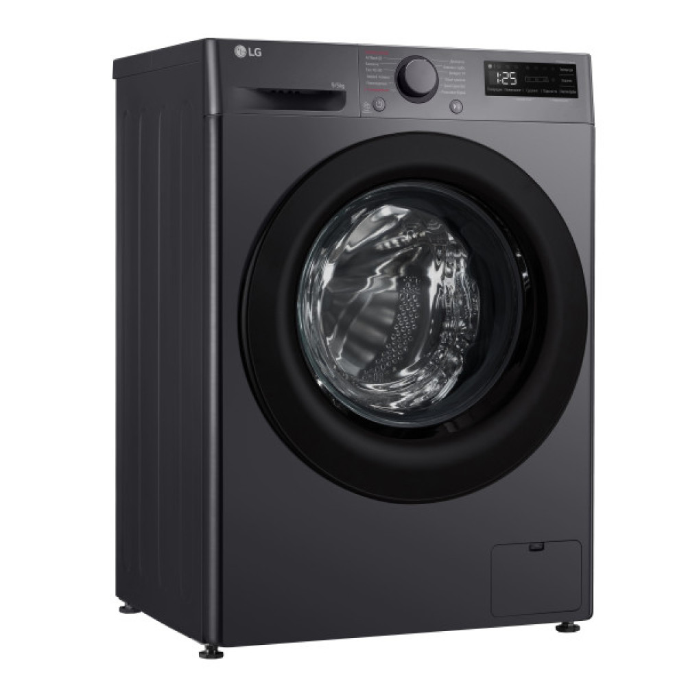 Прально-сушильна машина LG фронтальна, 9(5)кг, 1200, A, пара, 48см, дисплей, пара, інвертор, чорний