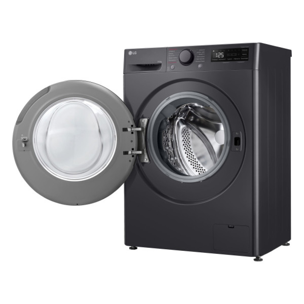 Прально-сушильна машина LG фронтальна, 9(5)кг, 1200, A, пара, 48см, дисплей, пара, інвертор, чорний