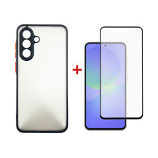 Чохол до мобільного телефона Dengos Samsung Galaxy A36 Matte + glass (Black) (DG-KM-145)