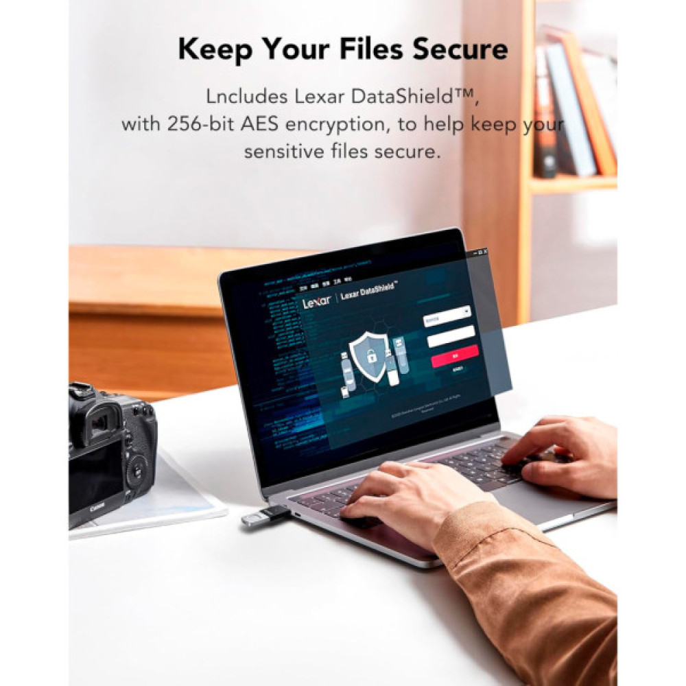 USB флеш накопичувач Lexar 64GB JumpDrive Fingerprint F35 Pro USB 3.2 (LJDF35P064G-RNBNG)