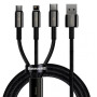 Дата кабель USB 2.0 AM to Lightning + Micro 5P + Type-C 1.5m 3.5A black Baseus (CAMLTWJ-01)