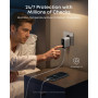 Зарядний пристрій Anker 2xUSB-C PD100W + 1xUSB GaN w Display + cable USB-C silver (B121BG41)
