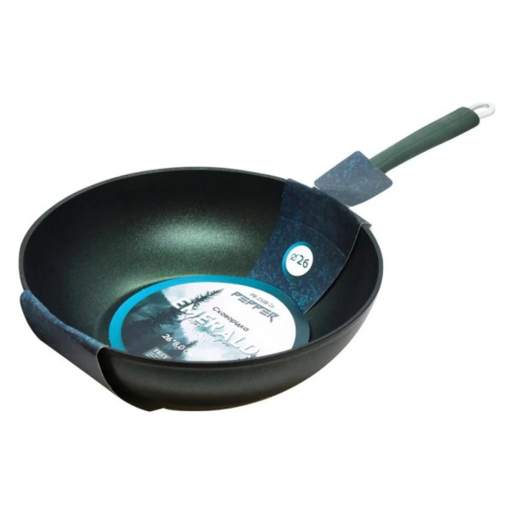 Сковорода Pepper "Emerald" WOK 26 x 8,0 cм Titanium Pro (PR-2108-26) Сковорода Pepper "Emerald" WOK 26 x 8,0 cм Titanium Pro (PR-2108-26)
