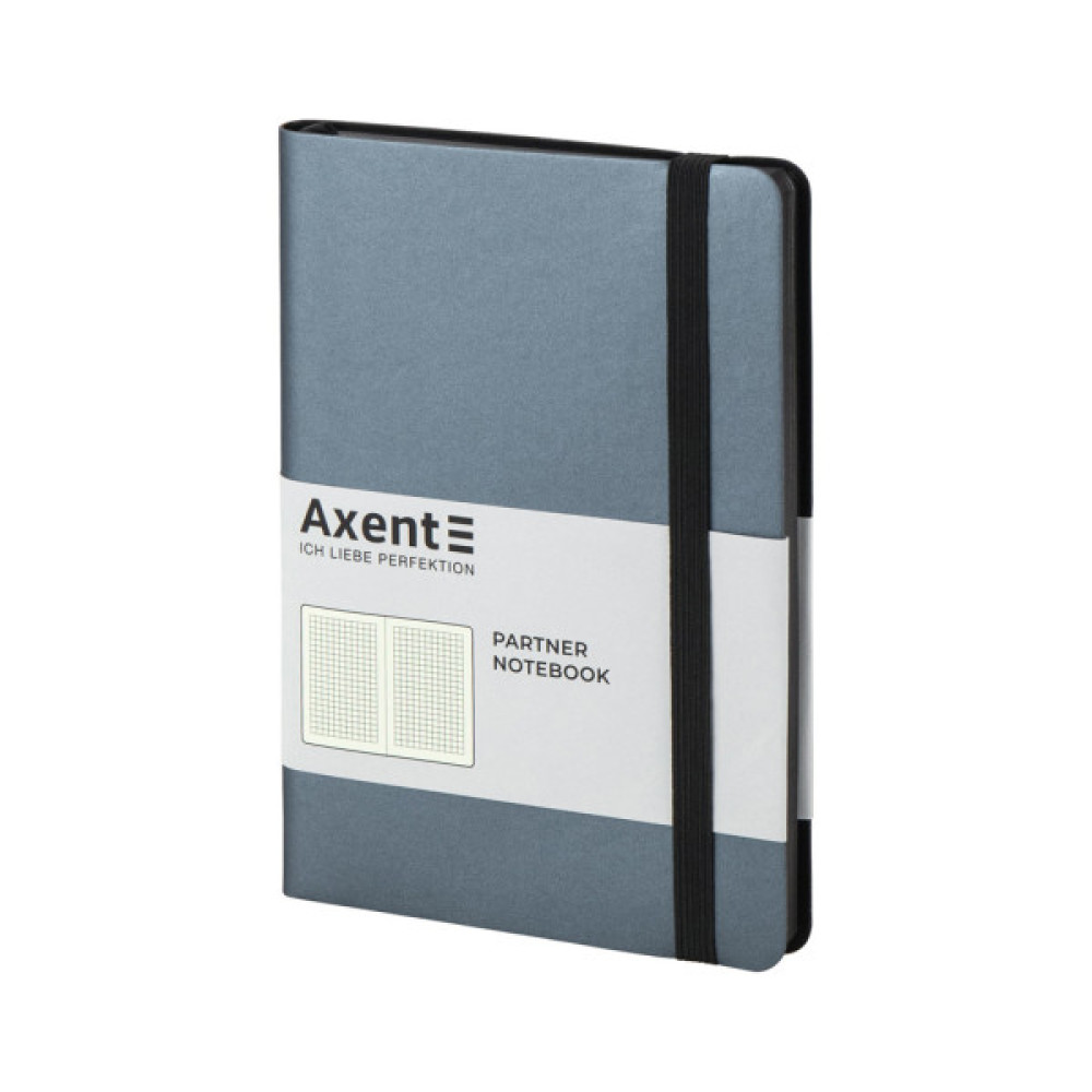 Блокнот Axent Partner Soft, 125х195, 96арк, кліт, срібно-синій (8206-14-A)