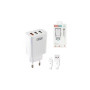 Зарядний пристрій XO QC 3.0 L72 30W (18W/1USB + 2.4A/2 USB) + cable Lightning White (XO-L72i-WH) Зарядний пристрій XO QC 3.0 L72 30W (18W/1USB + 2.4A/2 USB) + cable Lightning White (XO-L72i-WH)