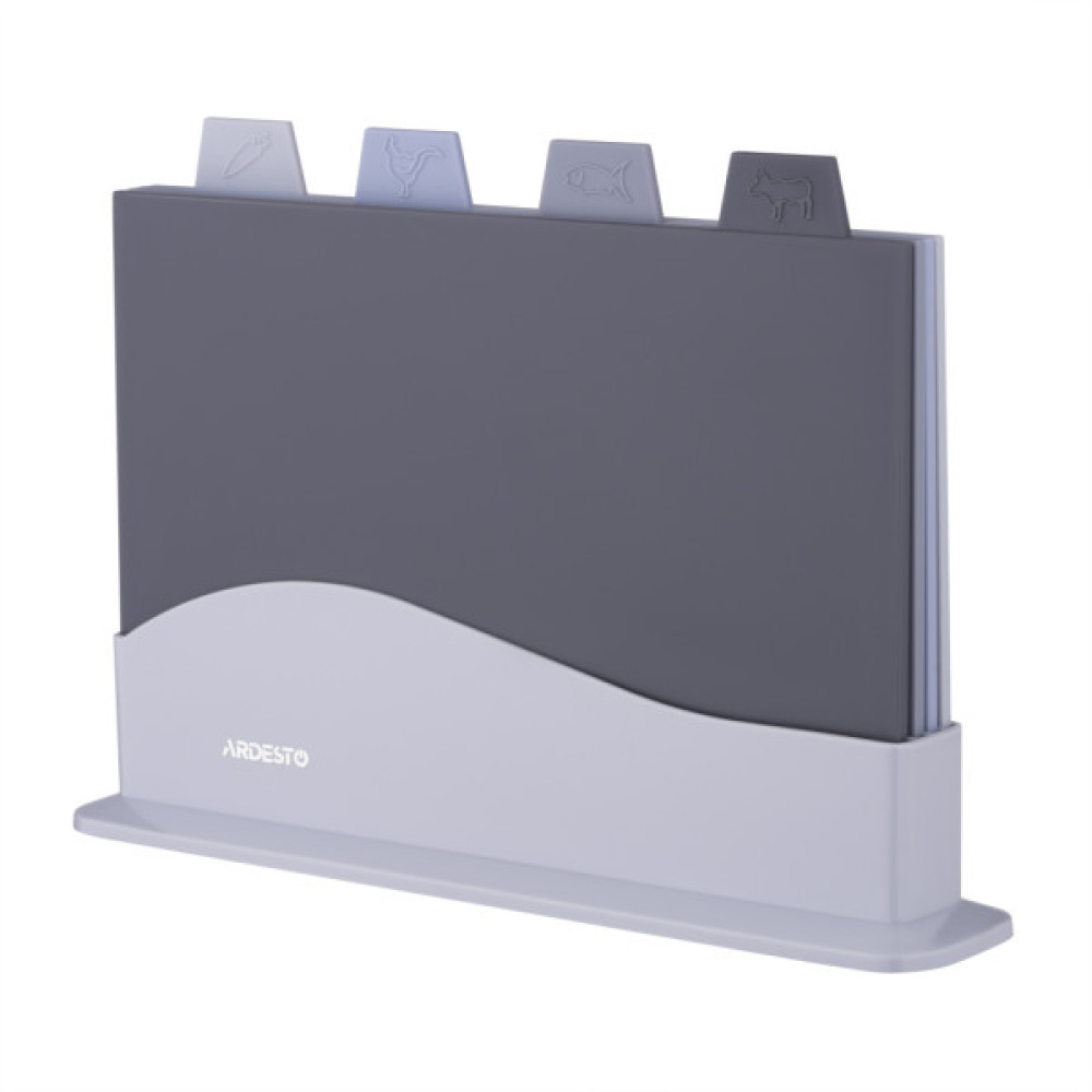 Дошка для нарізання Ardesto Fresh набір 4 шт на підставці (AR1404GB)