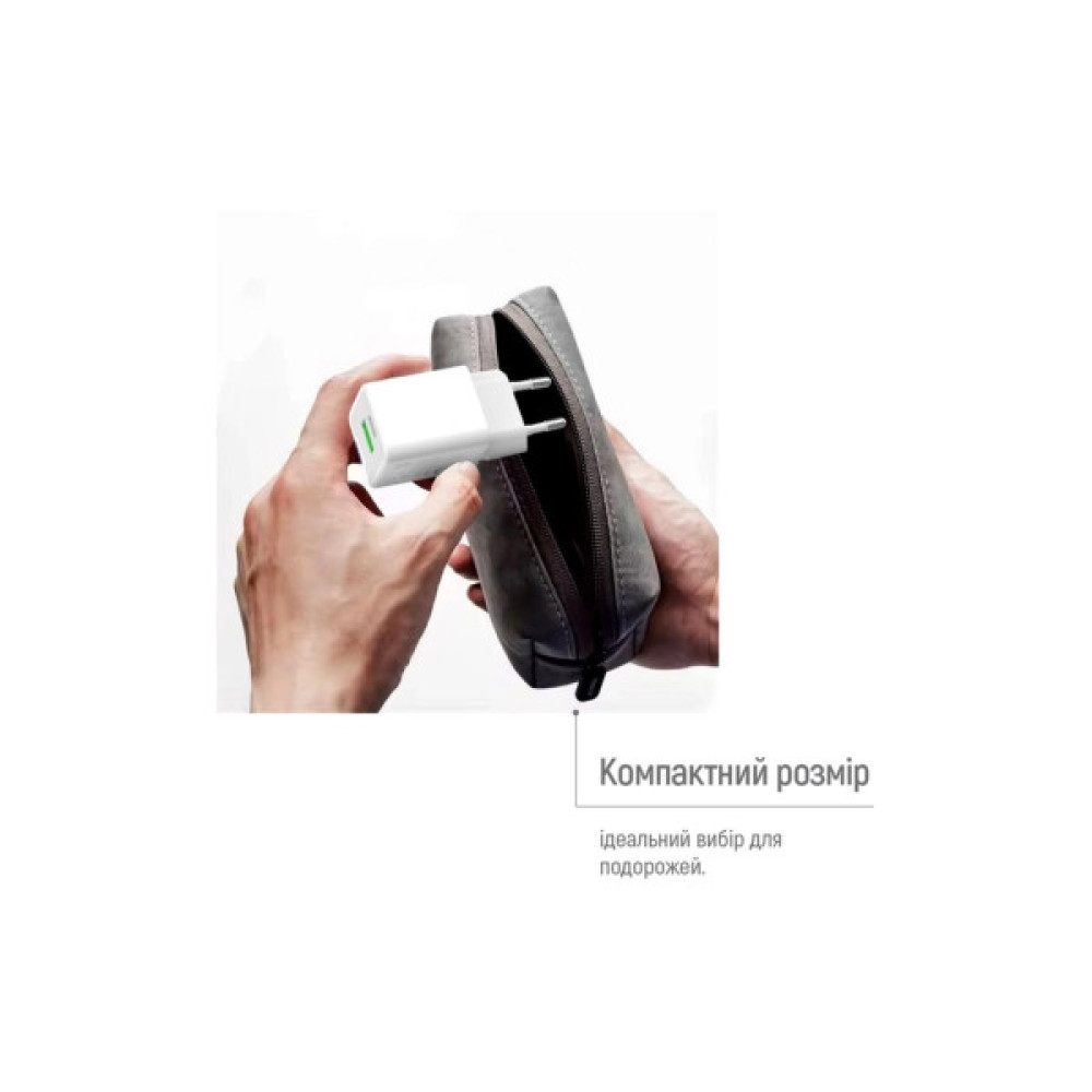 Зарядний пристрій ColorWay GaN Mini 35W PD Port PPS USB (Type-C PD + USB QC4.0) white (CW-CHS055PD-WT)