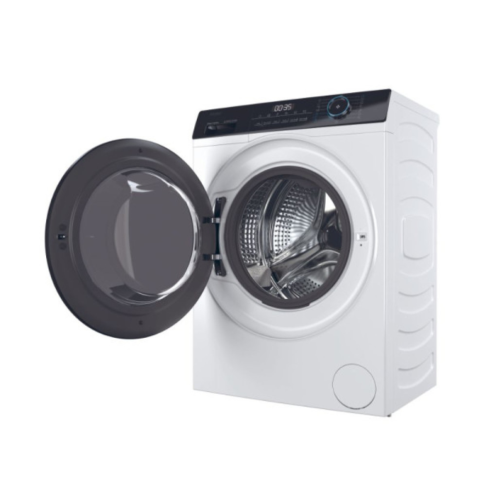 Пральна машина Haier фронтальна, 7кг, 1400, A+++, 44см, дисплей, пара, інвертор, люк чорний, прямий привід, білий