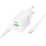 Зарядний пристрій BOROFONE BN29 Fuente 1xUSB-C PD30W + 1xUSB QC3.0 + cable USB-C to USB-C White (6941991120343) Зарядний пристрій BOROFONE BN29 Fuente 1xUSB-C PD30W + 1xUSB QC3.0 + cable USB-C to USB-C White (6941991120343)