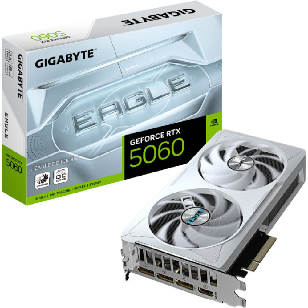 Відеокарта GIGABYTE GeForce RTX5060 8Gb EAGLE OC ICE (GV-N5060EAGLEOC ICE-8GD)