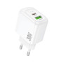 Зарядний пристрій HOCO CS55A 1xUSB-C PD30W + 1xUSB QC3.0 white (6942007631549)