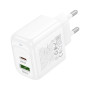 Зарядний пристрій HOCO CS55A 1xUSB-C PD30W + 1xUSB QC3.0 white (6942007631549)