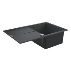 Мийка кухонна Grohe K400, граніт, прямокут., з крилом, 780x500x205мм, чаша - 1, врізна, чорний граніт