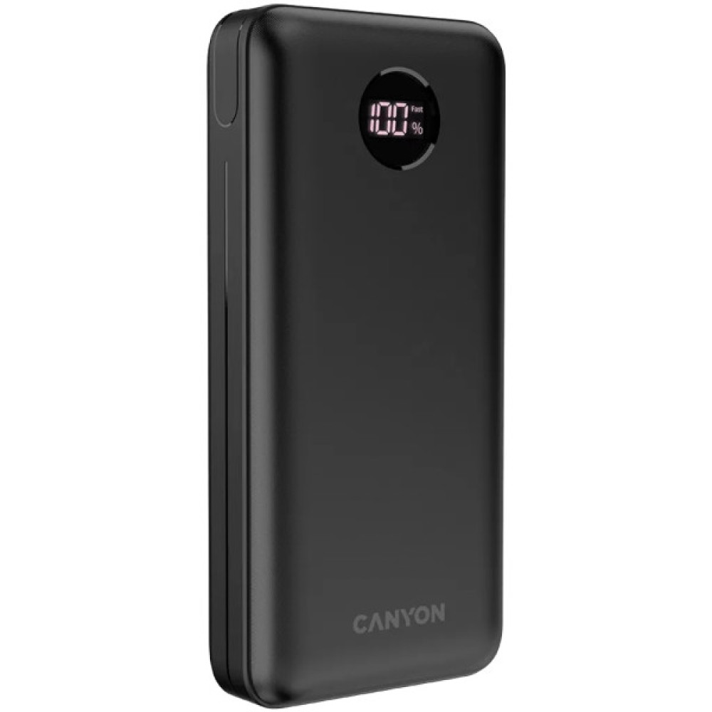 Батарея універсальна Canyon PB-2002 20000mAh, PD/20W, QC/3.0/22.5W, Black (CNE-CPB2002B)