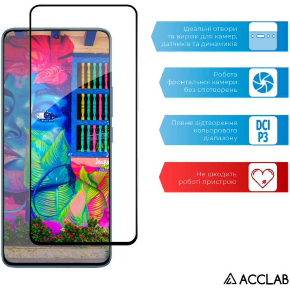 Скло захисне ACCLAB Full Glue Xiaomi Redmi Note 13 Pro 5G Black (1283126583803)