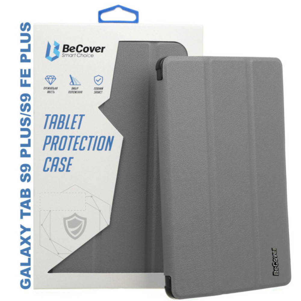 Чохол до планшета BeCover Smart Case Samsung Tab S9 Plus (SM-X810/SM-X816)/S9 FE Plus (SM-X610/SM-X616) 12.4" Gray (710324) Чохол до планшета BeCover Smart Case Samsung Tab S9 Plus (SM-X810/SM-X816)/S9 FE Plus (SM-X610/SM-X616) 12.4" Gray (710324)