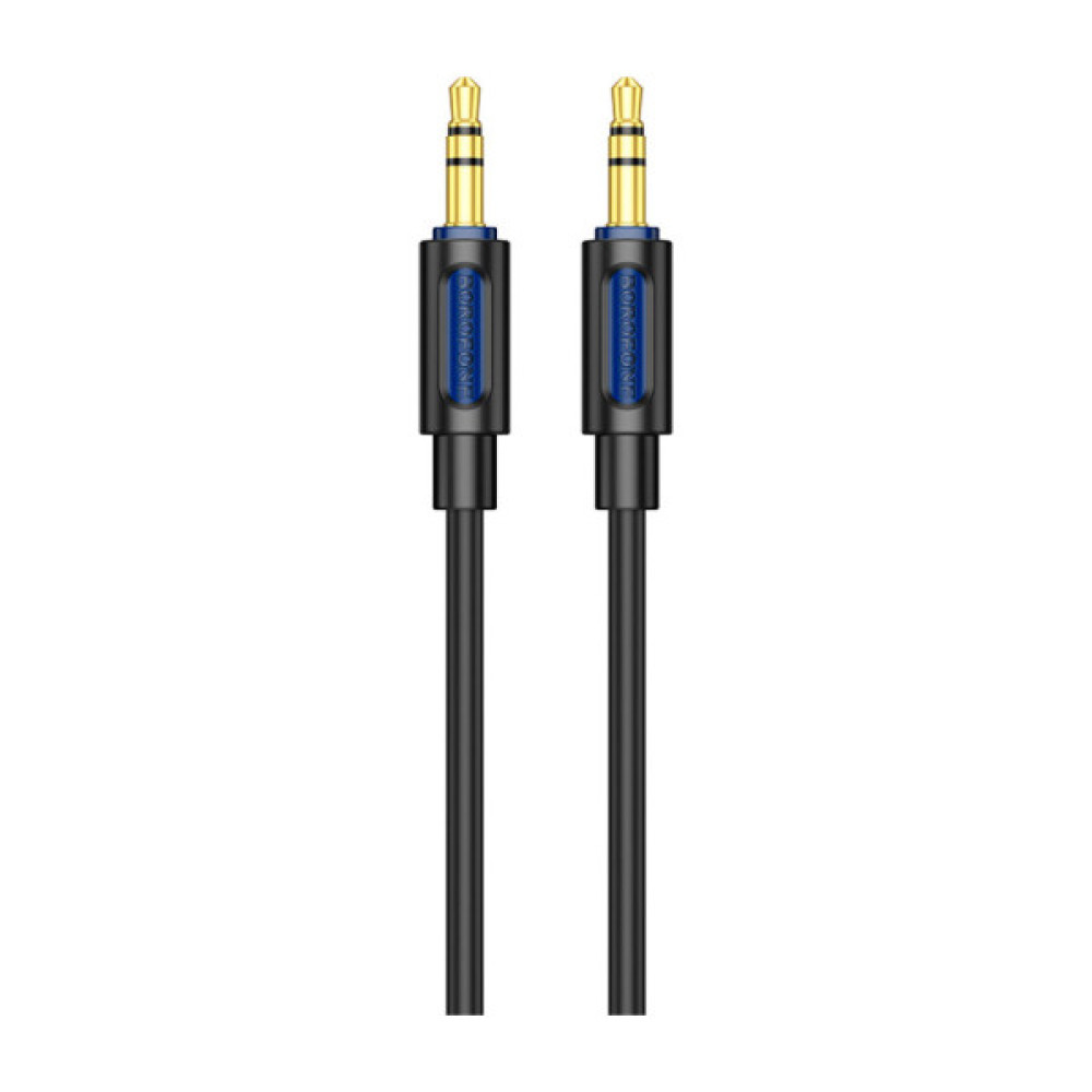 Кабель мультимедійний 3.5mm M to 3.5mm M 1.0m silicone black BOROFONE (6941991114373)