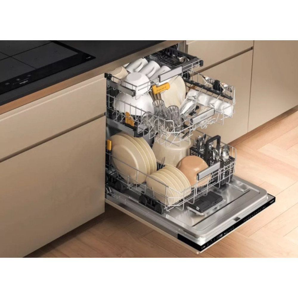 Посудомийна машина Whirlpool вбудована, 14компл., A+++, 60см, дисплей, 3й кошик, білий