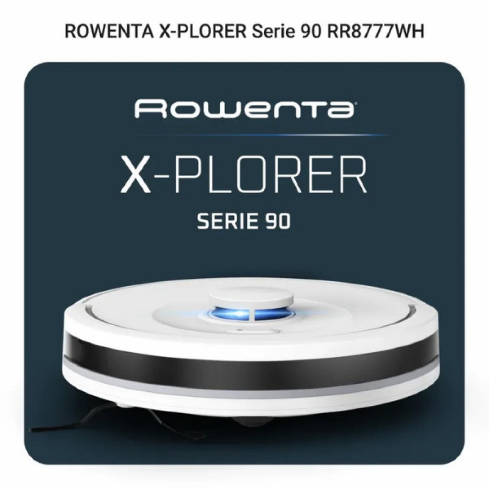 Робот-пилосос Rowenta миючий X-Plorer Serie 90, 6000ПаВт, h=9.7см, 0.26л, конт пил -0.29л, автон. робота до 270хв, білий
