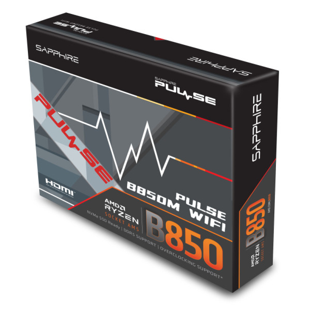 Материнcька плата SAPPHIRE PULSE B850M WIFI sAM5 B850 4xDDR5 M.2 HDMI DP Wi-Fi BT mATX