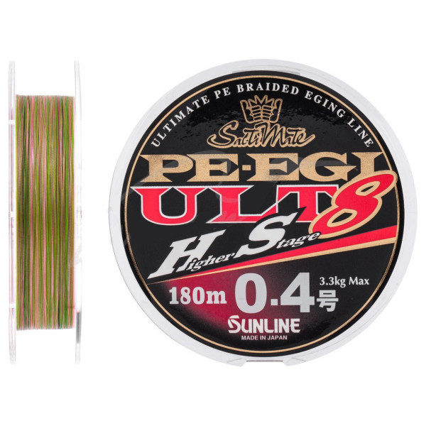 Шнур Sunline PE EGI ULT HS8 180m #0.4/0.104mm 3.3kg (1658.07.33)