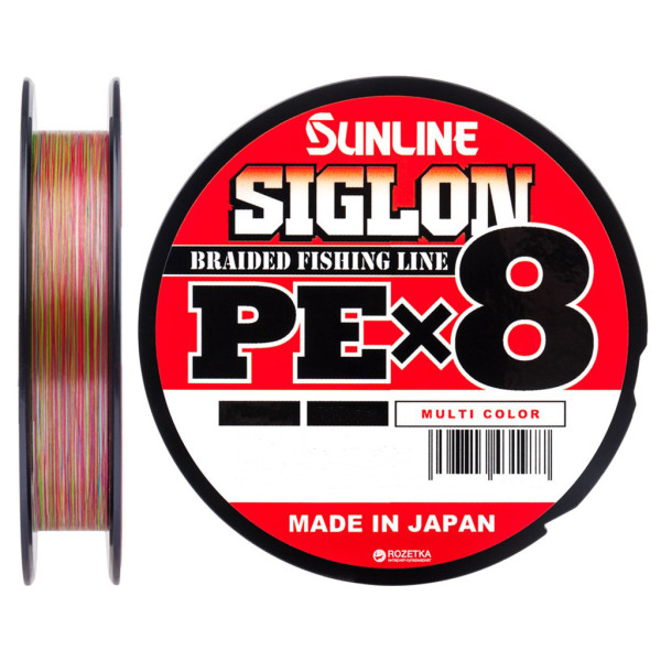 Шнур Sunline Siglon PE х8 150m 0.4/0.108mm 6lb/2.9kg Multi Color (1658.09.97)