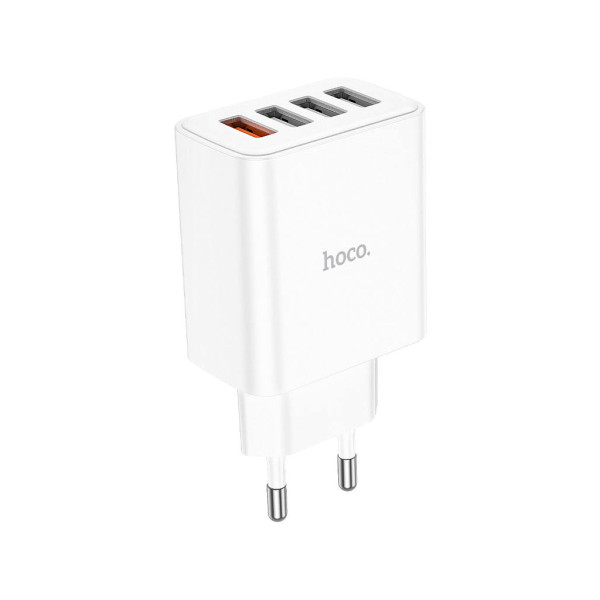 Зарядний пристрій HOCO C102A Fuerza 1xUSB QC3.0 + 3-port USB 18W White (6931474777713)