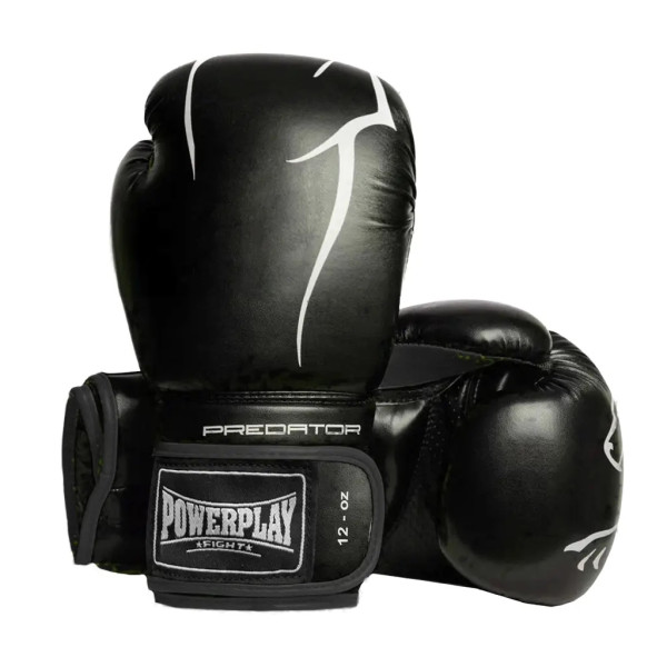 Боксерські рукавички PowerPlay 3018 Jaguar Чорні 10 унцій (PP_3018_10oz_Black)