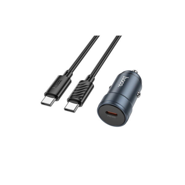 Зарядний пристрій HOCO HOCO Z57 Glorious single-port USB-C PD30W + cable USB-C Metal Gray (6942007633086)